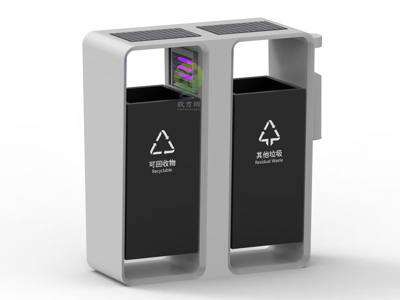 太陽(yáng)能滅蚊燈垃圾桶智慧城市戶外滅蚊不銹鋼果皮箱